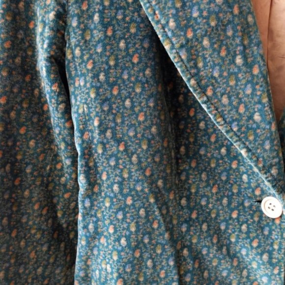 Vintage Saks Fifth Avenue Designer Velvet Floral Blazer Small Medium - Picture 4 of 7
